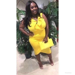 Women’s Ruffles V-Neck Cocktail Dress